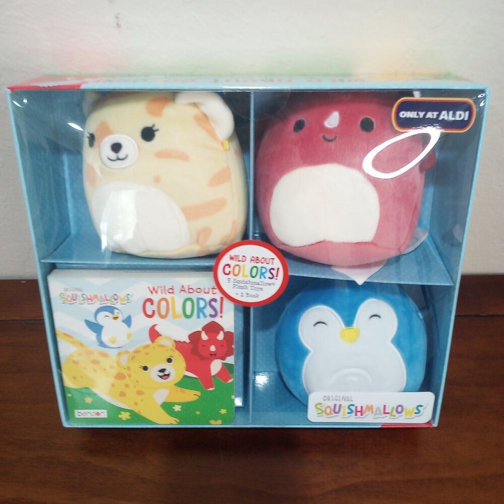 ALDI Exclusive Wild About Colors Squishmallow Book Gift Set - NEW!